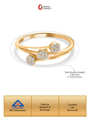 Lab Grown Trio Flower Diamond Ring