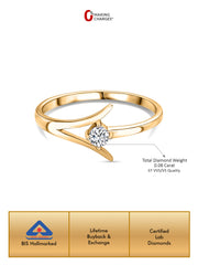 Lab Grown Sparkling Diamond Ring in Gold