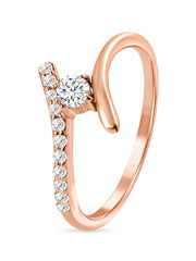 Lab Grown Solitaire Crossover Diamond Ring