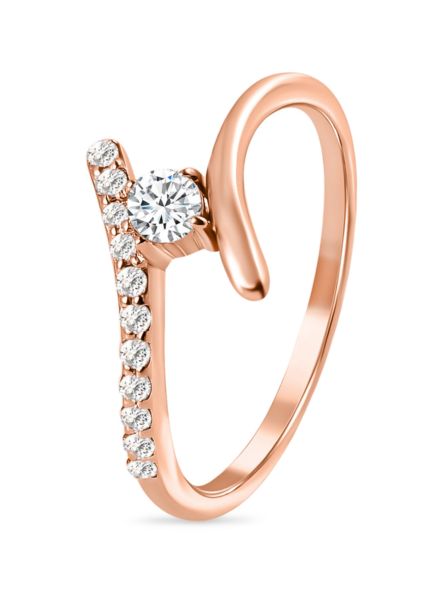 Lab Grown Solitaire Crossover Diamond Ring