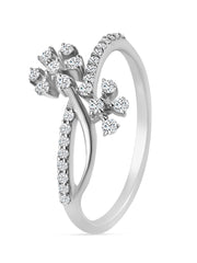 Lab Grown Crossover Flower Diamond Ring