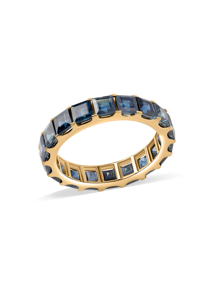 Gold Eternity Blue Sapphire Band Ring