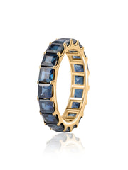 Gold Eternity Blue Sapphire Band Ring