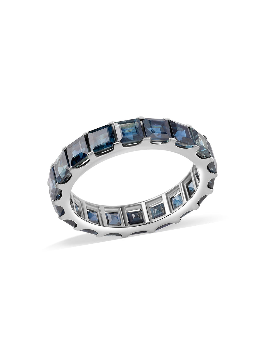 Gold Eternity Blue Sapphire Band Ring