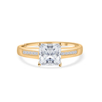Classic Spark American Diamond Solitaire Yellow Gold Ring