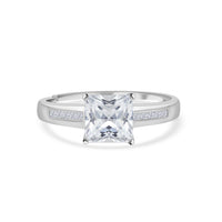 Classic Spark American Diamond Solitaire Silver Ring