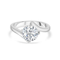 4 Carat Diamond Look Silver Solitaire Ring for Women