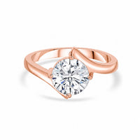 4 Ct. American Diamond Solitaire Rose Gold Plated Ring For Women