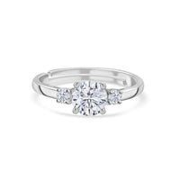 Classic Glow American Diamond Adjustable Silver Ring