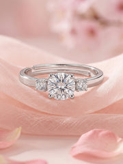 Classic Glow American Diamond Adjustable Silver Ring