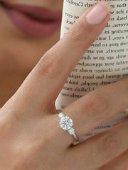 Classic Glow American Diamond Adjustable Silver Ring