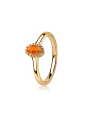 Natural Fire Opal Oval Gold Ring
