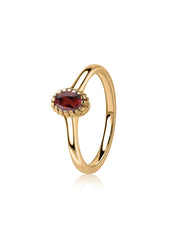 Natural Garnet Oval Gold Ring