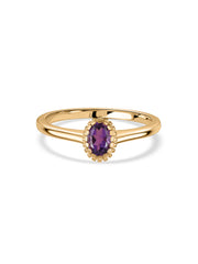 Violet Whisper Amethyst Oval Ring