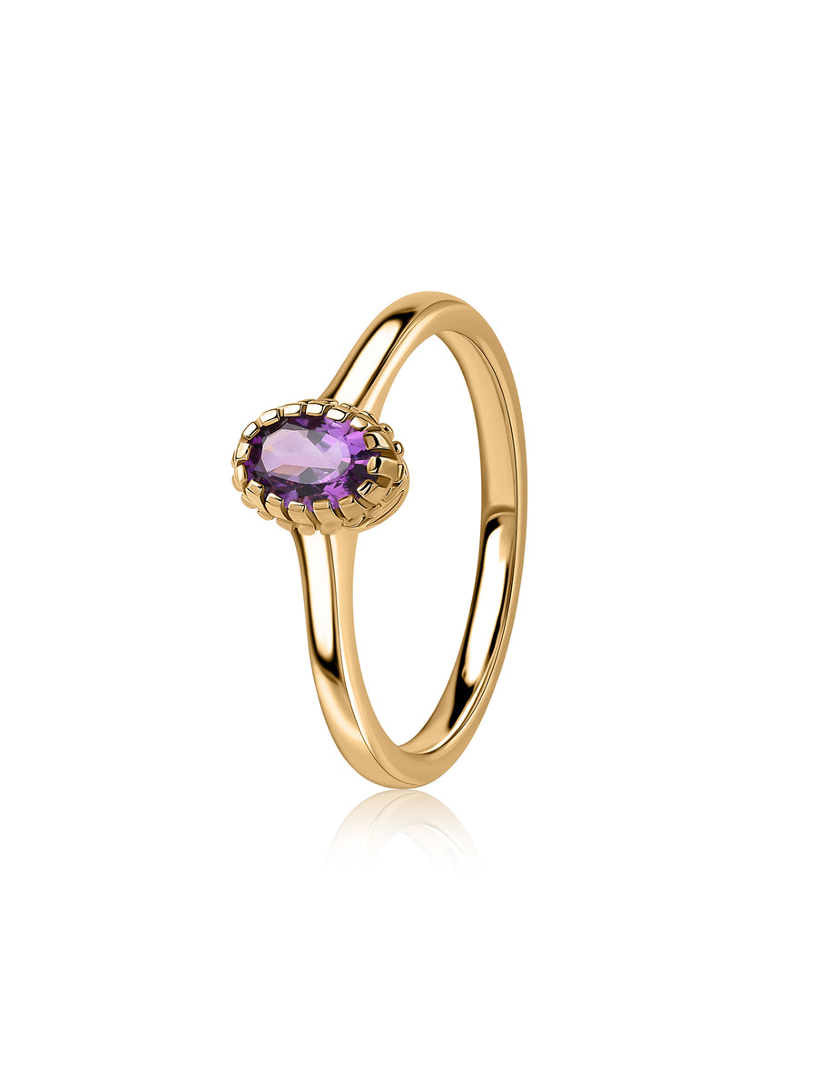 Violet Whisper Amethyst Oval Ring