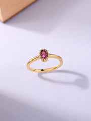 Natural Tourmaline Oval Gold Ring