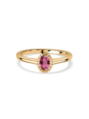 Natural Tourmaline Oval Gold Ring