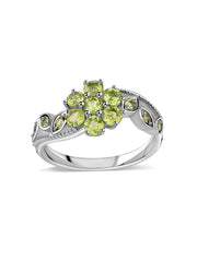 Fresh Bloom Peridot Silver Ring