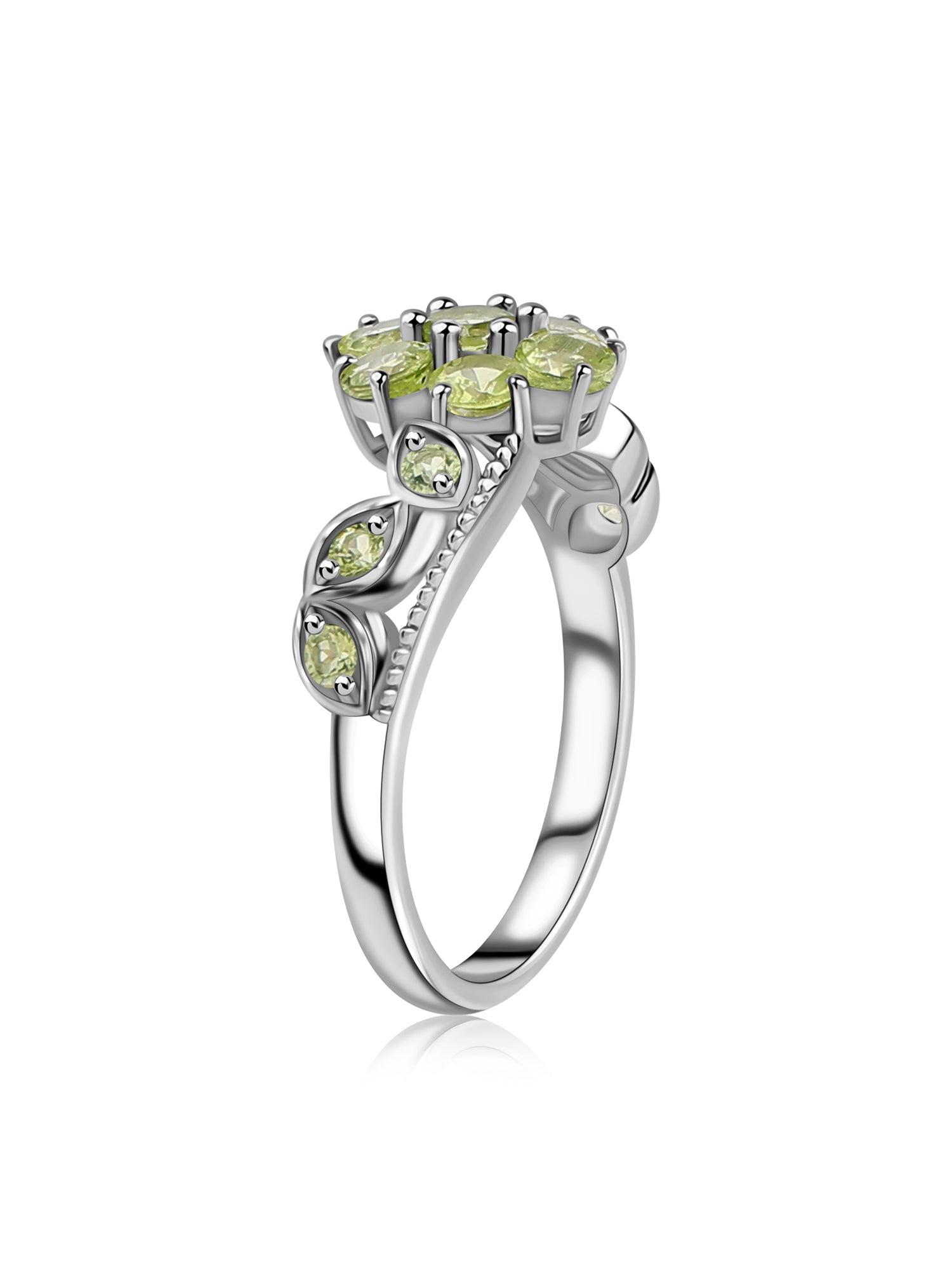 Fresh Bloom Peridot Silver Ring