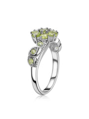 Fresh Bloom Peridot Silver Ring