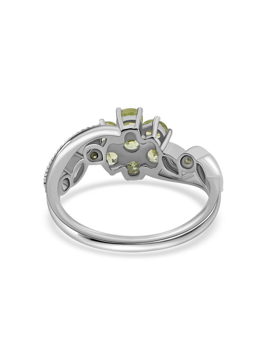 Fresh Bloom Peridot Silver Ring