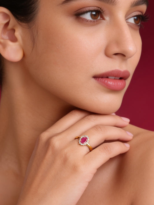 Crimson Grace Natural Red Ruby Silver Ring