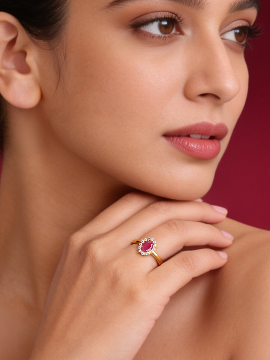 Crimson Grace Natural Red Ruby Silver Ring