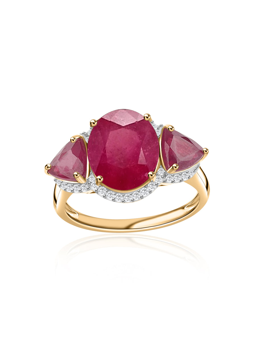 Royal Ember Thai Ruby Silver Ring