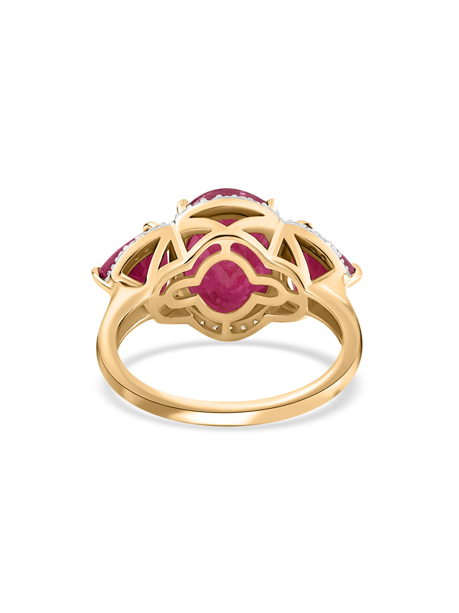 Royal Ember Thai Ruby Silver Ring