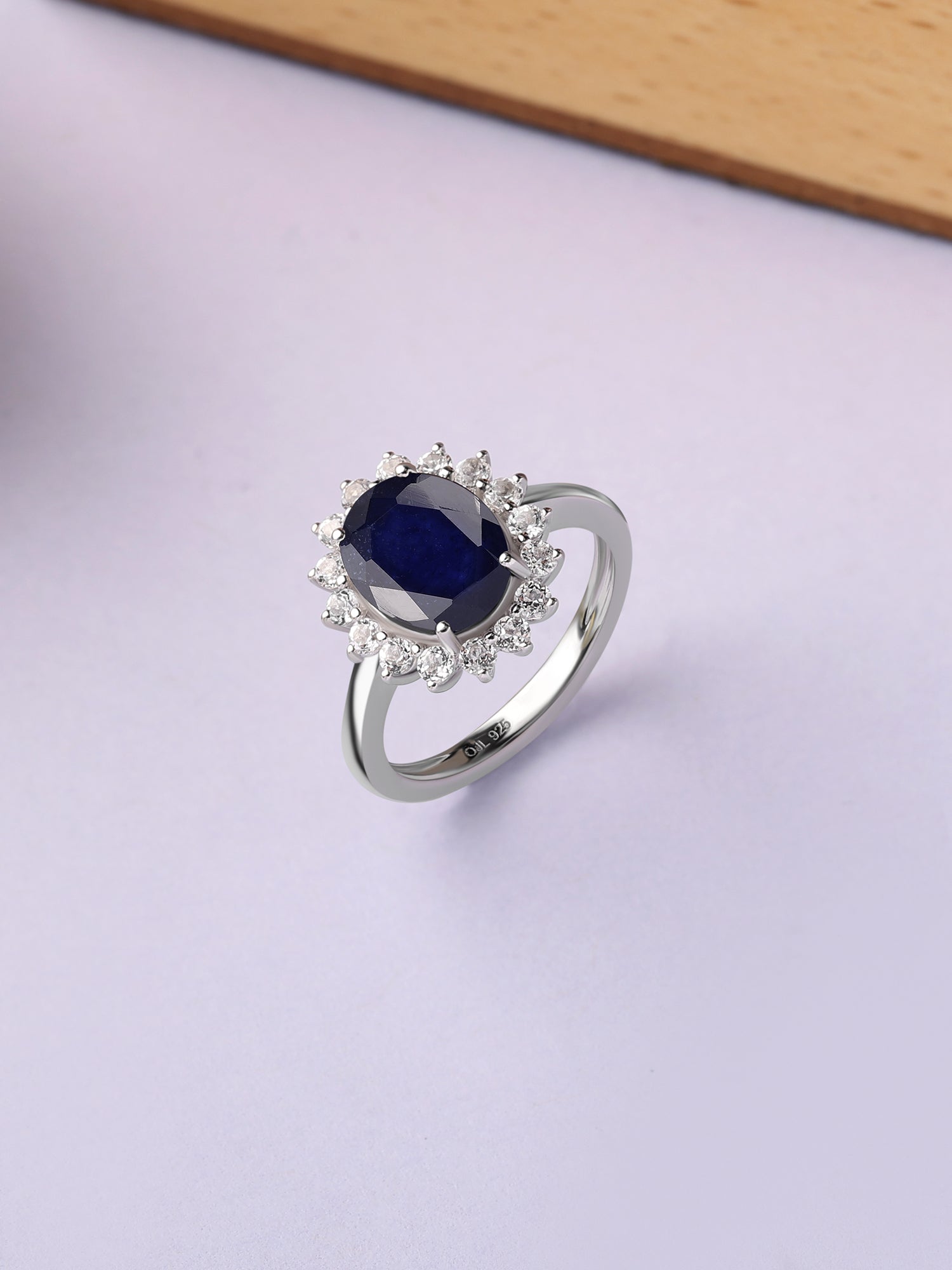 Natural Blue Sapphire Diana Ring