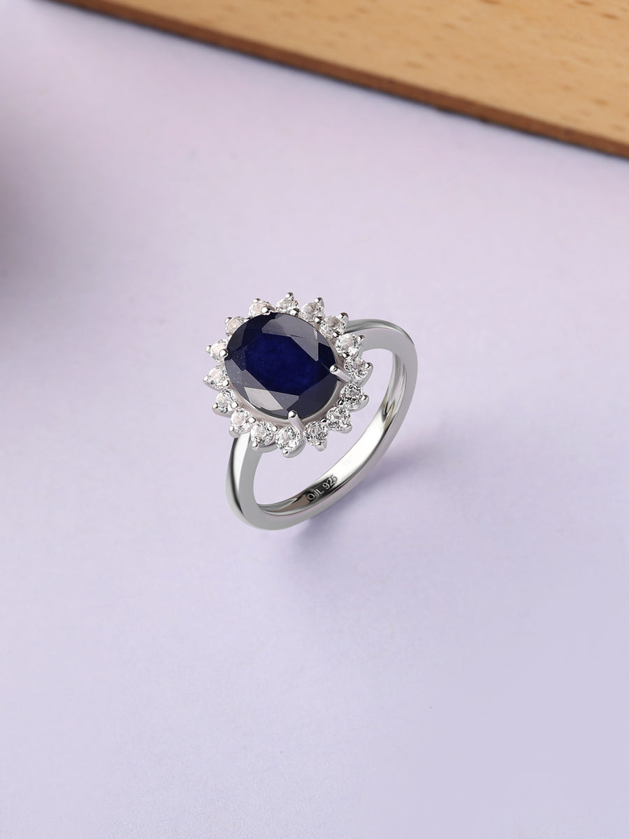 Natural Blue Sapphire Diana Ring
