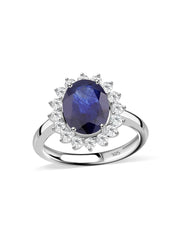 Natural Blue Sapphire Diana Ring