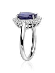 Natural Blue Sapphire Diana Ring