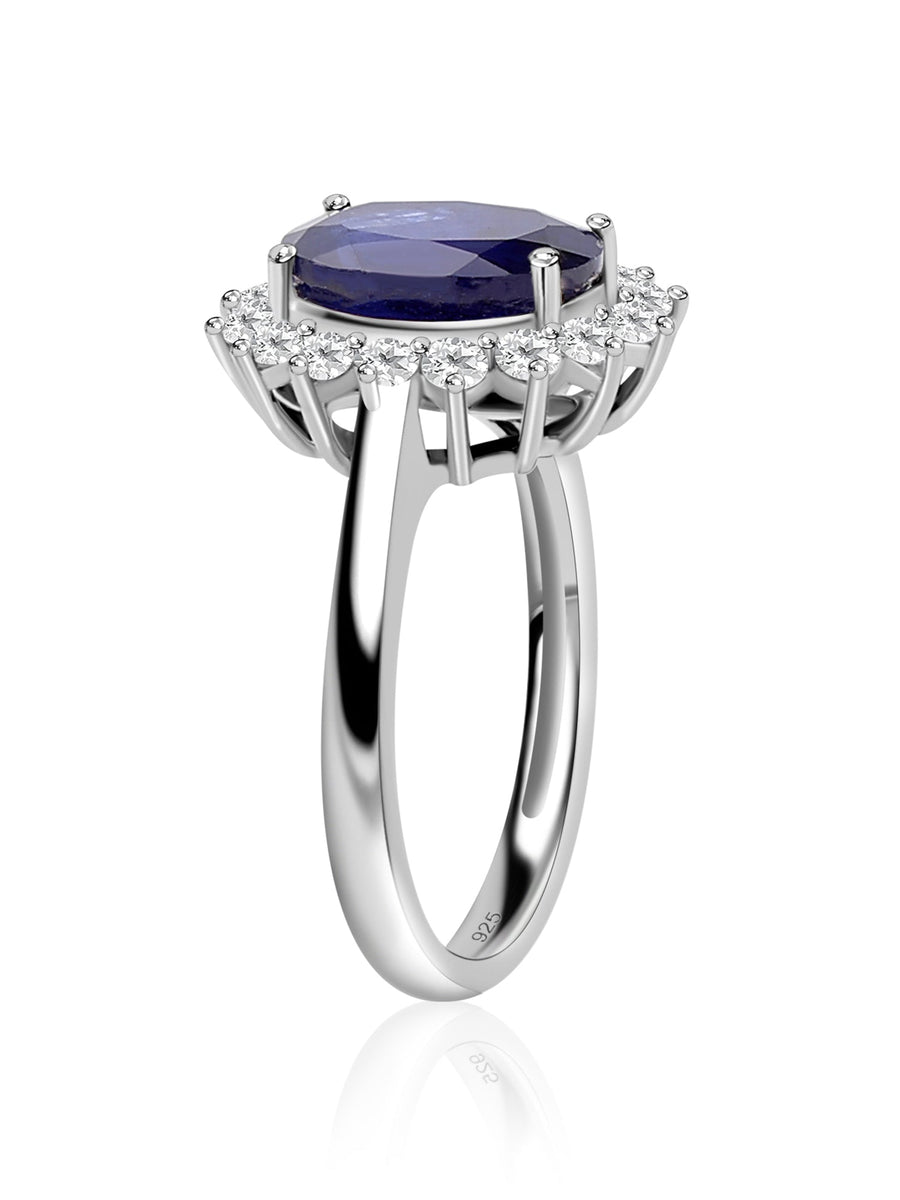 Natural Blue Sapphire Diana Ring