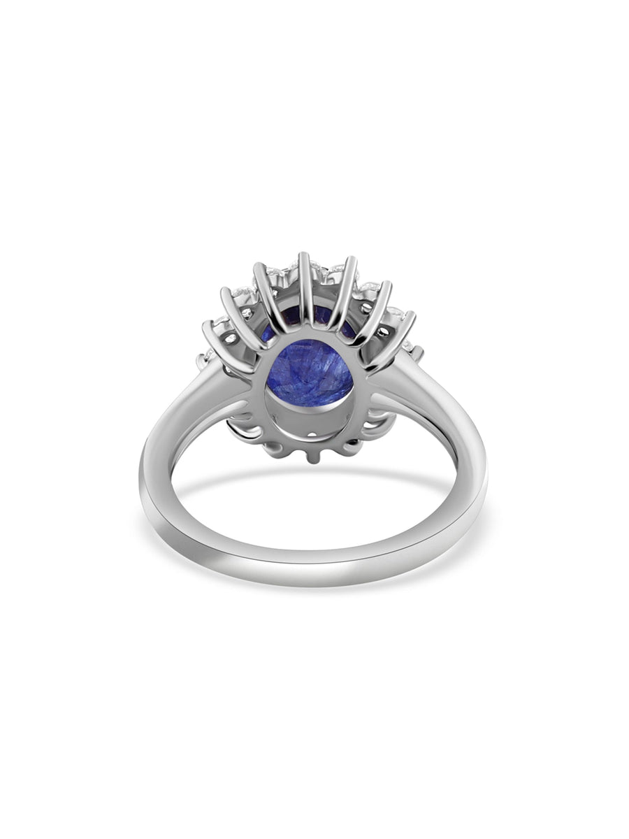 Natural Blue Sapphire Diana Ring