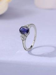 Natural Sapphire & White Topaz Vintage Ring