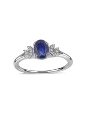 Natural Sapphire & White Topaz Vintage Ring