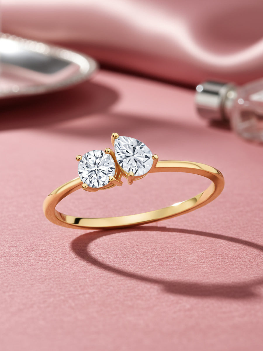 Lab Grown Diamond Toi Et Moi Gold Ring