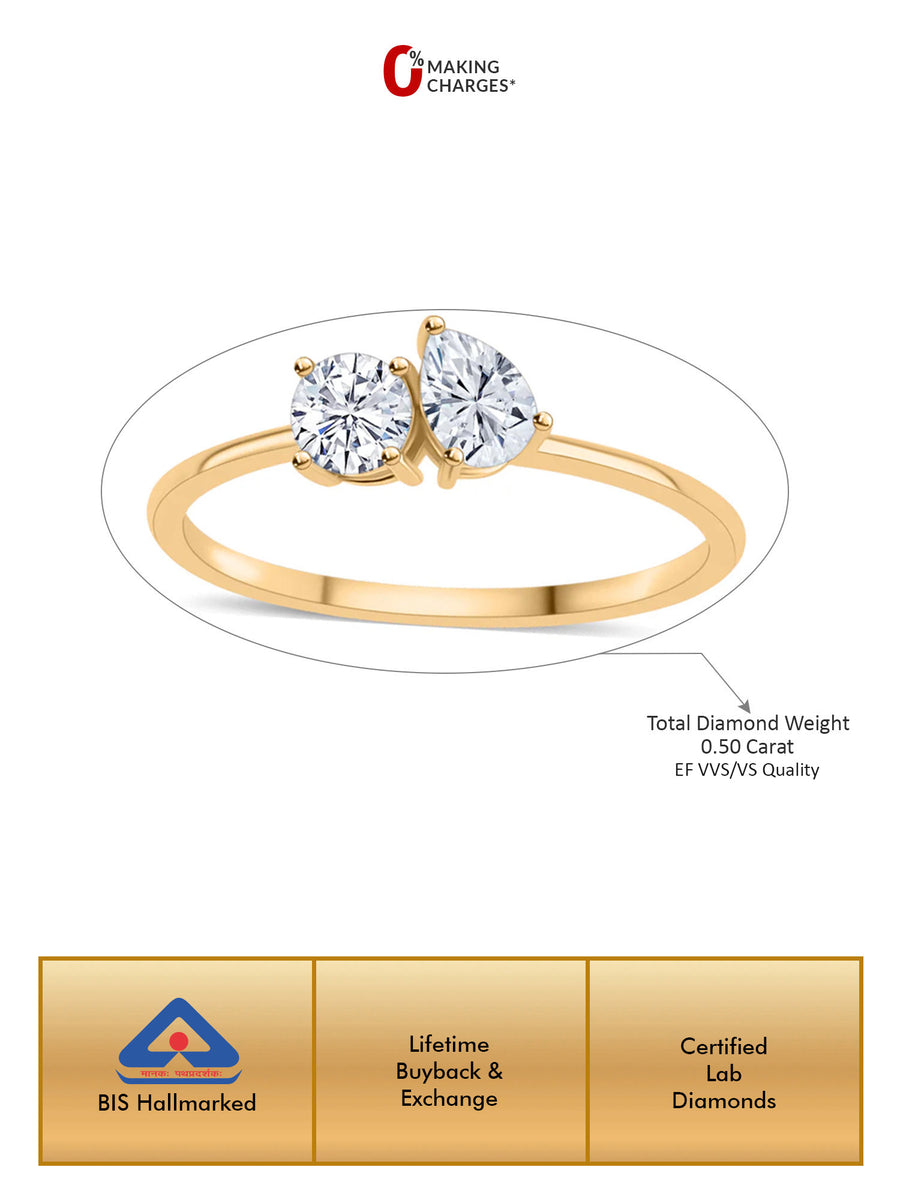 Lab Grown Diamond Toi Et Moi Gold Ring