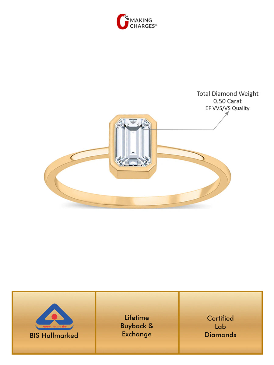 Lab Grown 0.50 Carat Solitaire Diamond Ring