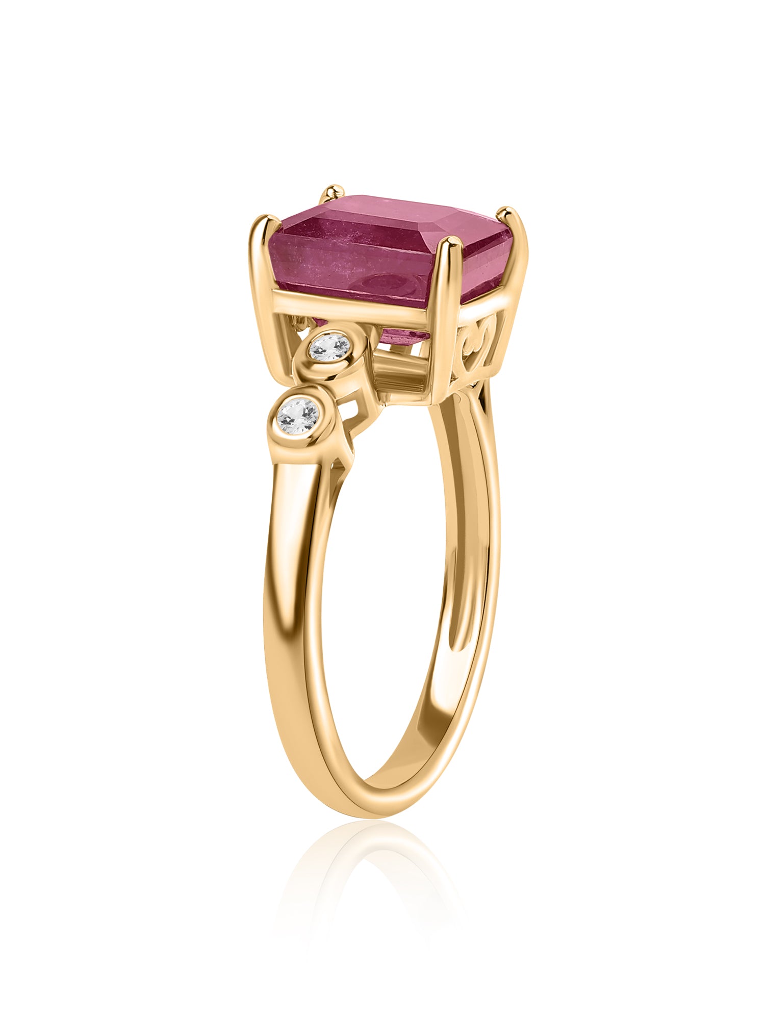 Royal Ember Thai Ruby Octagon Silver Ring