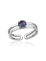 Alexandrite Classic Solitaire Silver Ring