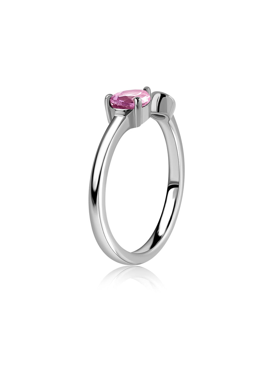 Tourmaline Open Wrap Silver Ring with Topaz Accent