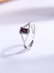 Alexandrite Modern Octagon Silver Ring