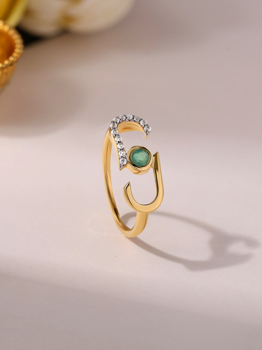 Elegance Natural Emerald Ring