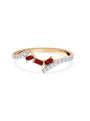 Garnet Trio Blush Gold Ring
