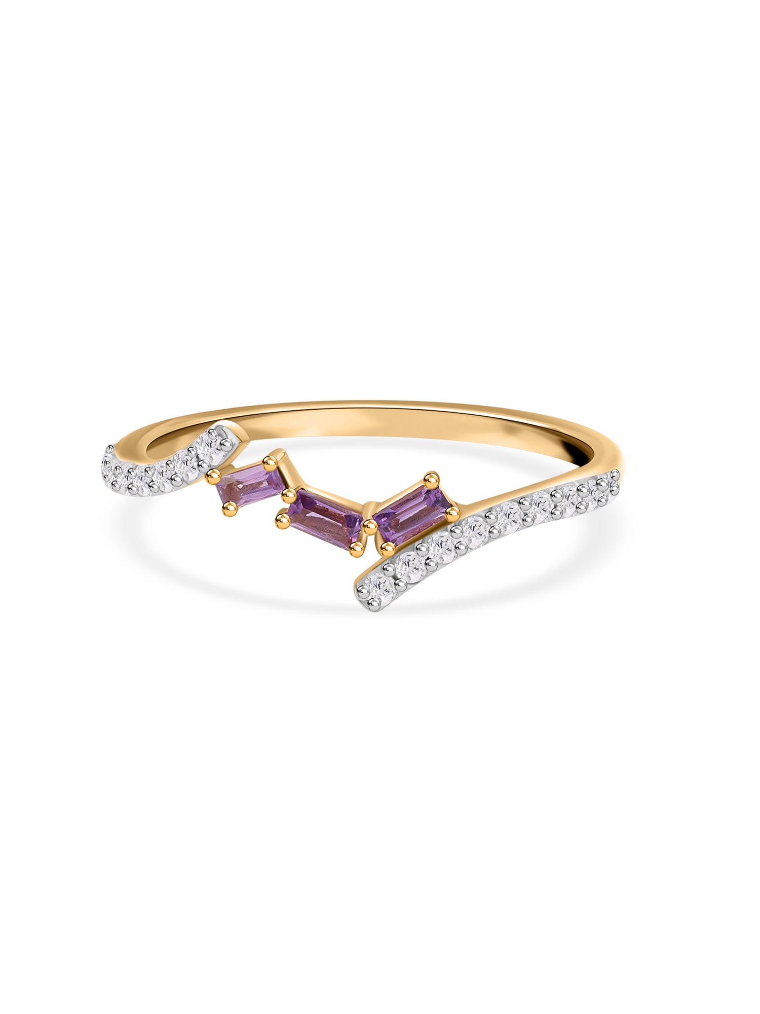 Natural Amethyst Trio Blush Ring