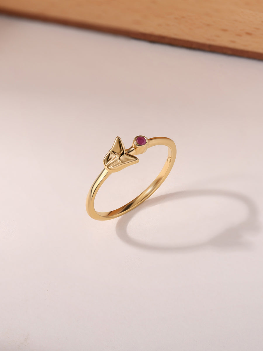 Natural Ruby Muse Butterfly Ring