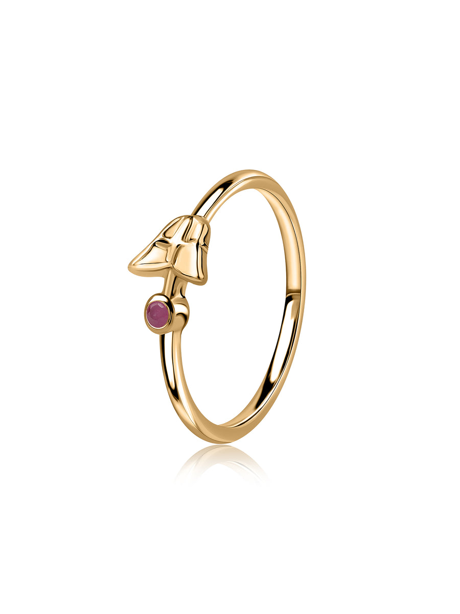Natural Ruby Muse Butterfly Ring