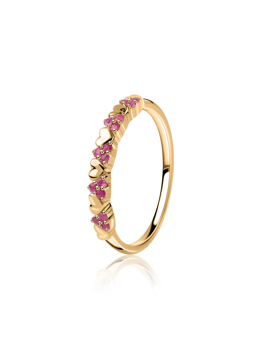 Twin Hearts Natural Ruby Ring